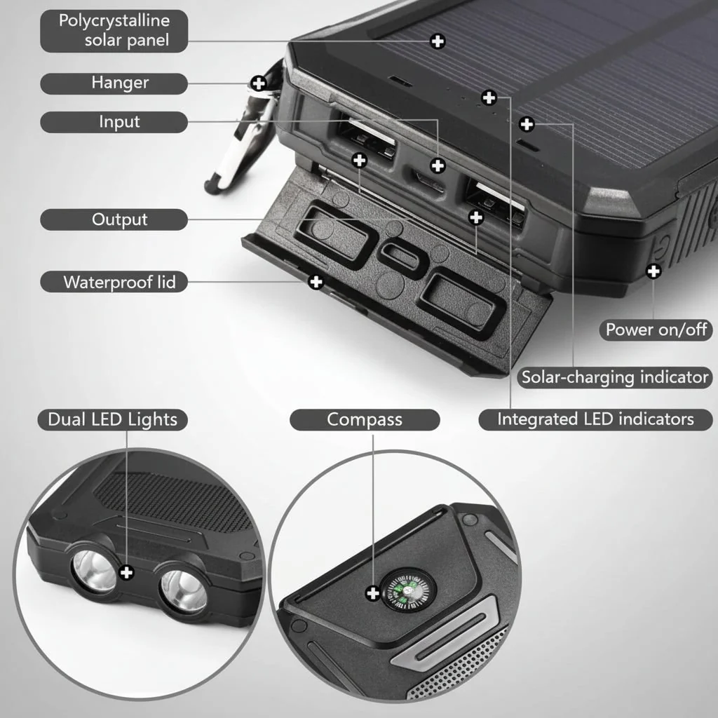 Portable Charger Solar Power Bank 20000mah Capacity - Image 10